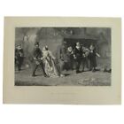 Antique 1862 Engraved Print The Duel Interrupted by Marcus Stone