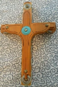 Handmade Rustic Wooden Cross ~ Primitive ~ 14" X 9.5" - Picture 1 of 2