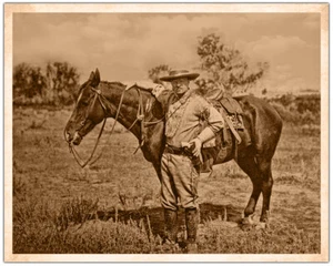 TEDDY ROOSEVELT 8X10 Great Photograph in Cowboy Clothes 1910 - Picture 1 of 1