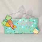 Pastel Blue Happy Easter Hanging Sign Decor With Carrots