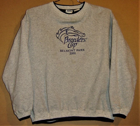 BREEDERS CUP 2001 HORSE RACING PULLOVER SWEATSHIRT PLUS 8 CAPS PACKAGE Cover