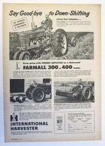 10X15 Orig 1955 Farmall 300 & 400 Ad SAY GOOD BYE TO DOWN SHIFTING - Picture 1 of 1