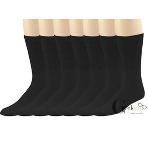 Lot 3-12 Pairs Mens Cotton Athletic Sports Work Crew Solid Socks Size 9-11 10-13 - Picture 1 of 5