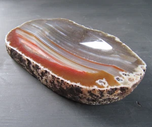 Vintage Laguna Agate Slice Polished  Geode Pin Dish - Picture 1 of 9