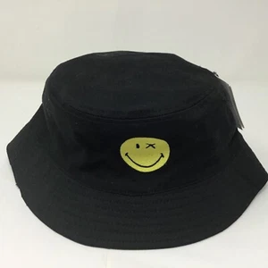 smiley movement hat bucket embroidery and inside flowers fabric new small - Picture 1 of 3