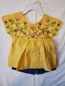 Girls 2 Pc Set Nanneette Kids Shirt And Shorts Size 6 Color Yellow. - Picture 1 of 7