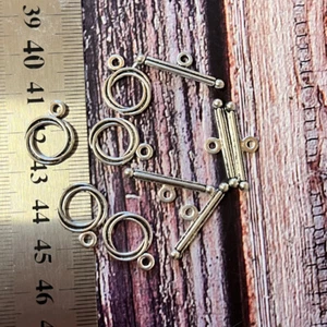 5 sets Twist silver plated toggle clasp jewellery making 12mm Loop 24mm Bar SP04 - Picture 1 of 2