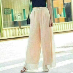 Las mejores ofertas en Gasa pierna ancha pantalones blancos para Mujeres |  eBay