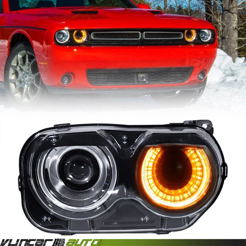 For Dodge Challenger 2015-2023 Halogen w/ LED DRL Projector Headlight Passenger Foto 1 de 4