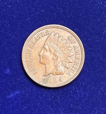 1894 Indian Cent AU Almost Uncirculated Details with Scratch - Image 1 of 2