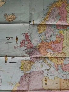 1936 EUROPA MAPA MILITAR MAPA PICTÓRICO POTENCIAS EUROPEAS ARMAS REINO UNIDO ALEMANIA Segunda Guerra Mundial - Imagen 1 de 6