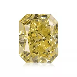 1.23 TCW Fancy Yellow Loose Diamond Radiant Cut GIA Certificate Unique Diamond - Picture 1 of 4