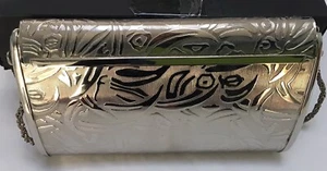 Borsa da sera vintage Lisette tono argento Made in Italy - Foto 1 di 7