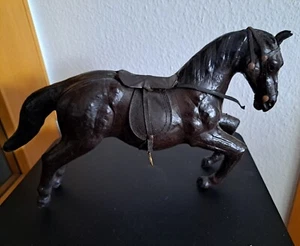 Vintage Leder und Papier Mache Pferd größere Größe - Bild 1 von 9