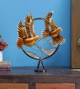 Collectibles Figurines Flying Bird Table Decor Art Golden Antique Metal Statue - Picture 1 of 6