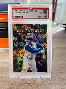 Ken Griffey JR 1999 TOPPS FEINSTE MEILENSTEINE #M4 REFRAKTOR/3000 PSA 10 EDELSTEINE NEUWERTIG - Bild 1 von 3