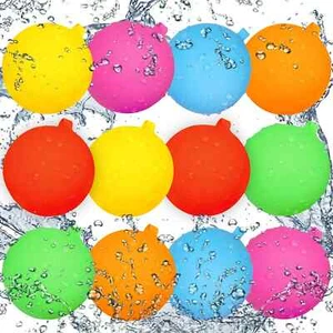 12 PCS Reusable Water Balloons Refillable Silicone Water Bomb Summer Outdoor Toy - Picture 1 of 1
