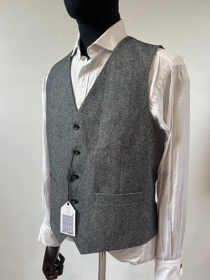 Increíble chaleco J.P. Hackett 14 Savile Row de lana y seda Donegal nuevo con etiquetas precio de venta sugerido por el fabricante 275 GBP Foto 1 de 4