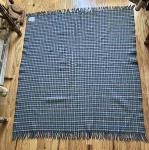 Johnstons of Elgin Lambswool The Utility Rug Lilac Teal Black Plaid Blanket - Picture 1 of 4