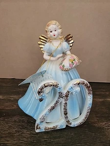 Figura Vintage Applause Josef Originals 7" Porcelana CUMPLEAÑOS NIÑAS ÁNGEL #20 - Imagen 1 de 6