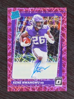 2021 Panini Optic Kene Nwangwu Pink Velocity RC Auto /50 Rookie - Image 1 of 2