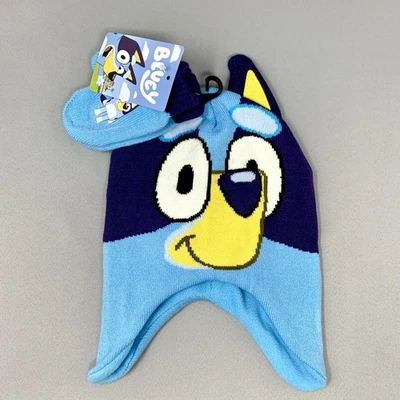 Disney Bluey Invierno Sombrero Mitón Conjunto Niño Talla 2T - 5T Orejas Azul Foto 1 de 4