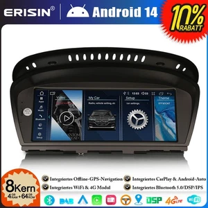 8.8” 64GB DAB+ Android 14 Autoradio BMW 3er E90 E91 5er E60 E61 6er E63 E64 CCC - Bild 1 von 24