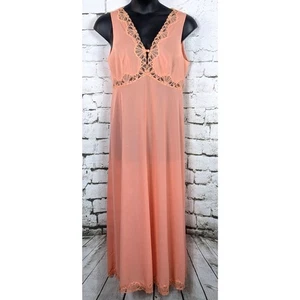 Vintage Emilio Pucci x FORMFIT ROGERS Art Deco Nylon Maxi Nachthemd USA Größe Large - Bild 1 von 9