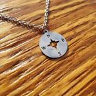 Hand crafted Compass pendant necklace, stainless steel with lobster clasp