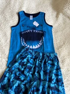 NWT The Childrens Place Shark Boys Tank Pajamas Set - Size 7/8 - Picture 1 of 4