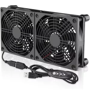 USB Cooling Fan 12CM USB Fans 2 Fans for Router DVR Amplifiers - Picture 1 of 8