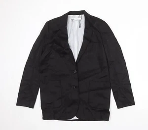 Zara Womens Black Lyocell Blend Blazer Size XS - Picture 1 of 10