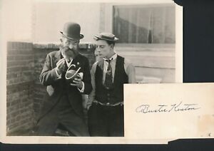 Buster Keaton - Vintage Signed Card w/ Orig. 1920's Still Photo "Neighbors"