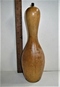 Vintage Wooden Wood Bowling Pin Used 12" Tall Hole Drilled for LAMP - Picture 1 of 3