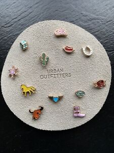Urban Outfitters Enamel Mismatch Post Earring Set Floral Cowboy Western NWT