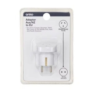 Travel Adaptor AU/NZ Plug to EU Socket Double Round Pins Bali Europe Noumea Asia - Picture 1 of 3