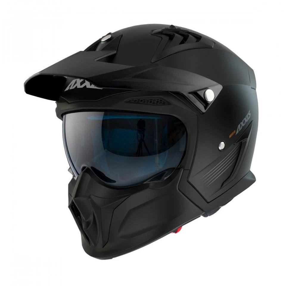 Axxis Hunter SV Adventure Full Face Helmet Solid A1 Matt Black - Image 1 of 1
