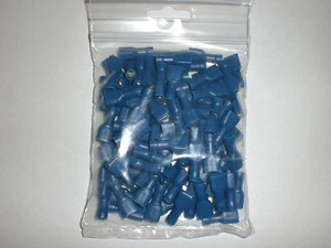Flachsteckhülsen vollisoliert 6,3 x 0,8mm in blau 1,5-2,5mm² - 100 Stück - NEU - Bild 1 von 1