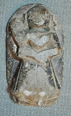 Antigua original antigua fina tallada a mano piedra negra dama con niño estatuilla Foto 1 de 4