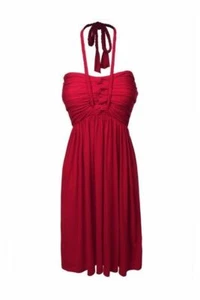 NEU 2Zobel trägerloses gewebtes Träger Neckholder Sommerkleid, scharlachrot L - Bild 1 von 4