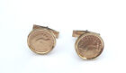 Antique 1894 Gold Plated Indian Head Penny Cent Coin 14Kt Gold Cufflinks