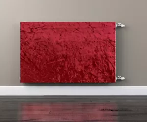Rubinrot zerkleinerter Samt - magnetische Heizkörperabdeckung - Rawrap - Bild 1 von 2