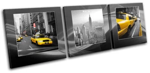 Quadro New York Giallo Taxi City TELA WALL ART Stampa VA - Foto 1 di 1