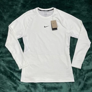 Nike Pro Warm Slim Fit Maglia Allenamento Uomo Taglia XL Bianca Manica Lunga FB7982 - Foto 1 di 9