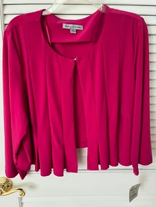 NWT Danny & Nicole Size 20W 3/4 Sleeve Pleated Crop Short Dress Jacket - Picture 1 of 3