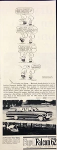 1961 Ford Falcon for 1962 Peanuts Cartoon Station Wagon Vintage Print Ad - Picture 1 of 1