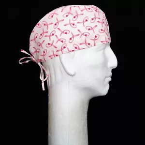 Cappello Scrub Consapevolezza Cancro al Seno Nastro Rosa Chiaro Tema - Foto 1 di 1