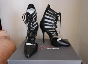 Steve Madden Keyshia Cole by KC-DIVA Black Leather Shoes New - Picture 1 of 12