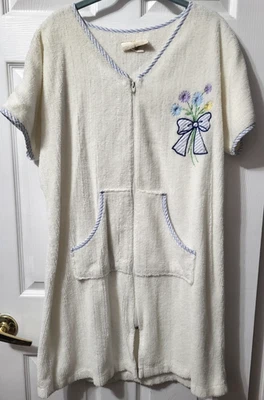 Bolsos femininos Stan Herman branco médio manga longa 1/2 zíper roupão - Imagem 1 de 4