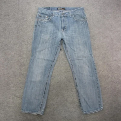 Bailey's PT Black Straight Jeans Mens 36x30 Blue Denim Distressed Pockets - Image 1 of 4